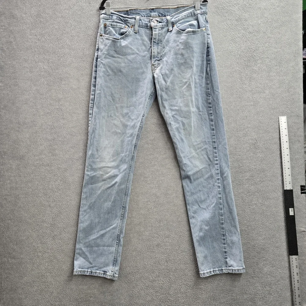 Levi's 511 Men Jeans 34X32 Light Blue Denim Slim Fit 32